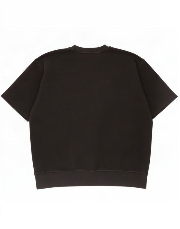 Zara Mens Short Sleeve Sweatshirt Jumper XL Noir Coton