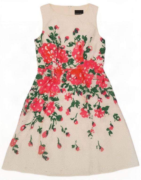 Phase Eight Damen Ärmelloses Spitzenkleid in A-Linie UK 16 Large White Floral