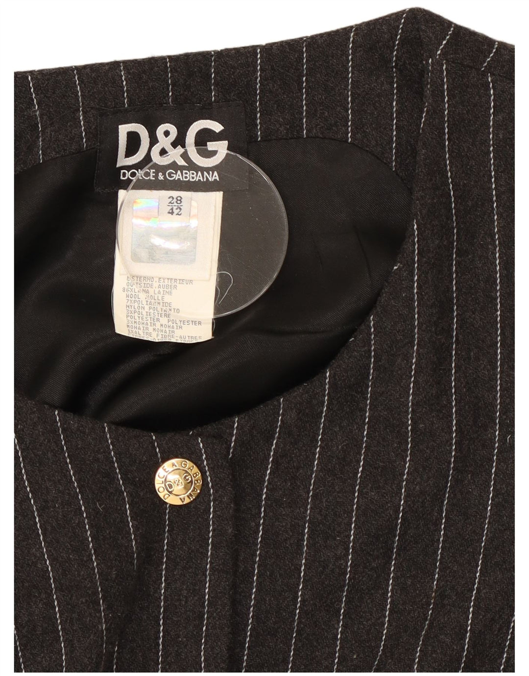 Dolce & Gabbana Womens Long Sleeve Maxi Dress IT 42 Medium Grey Pinstripe