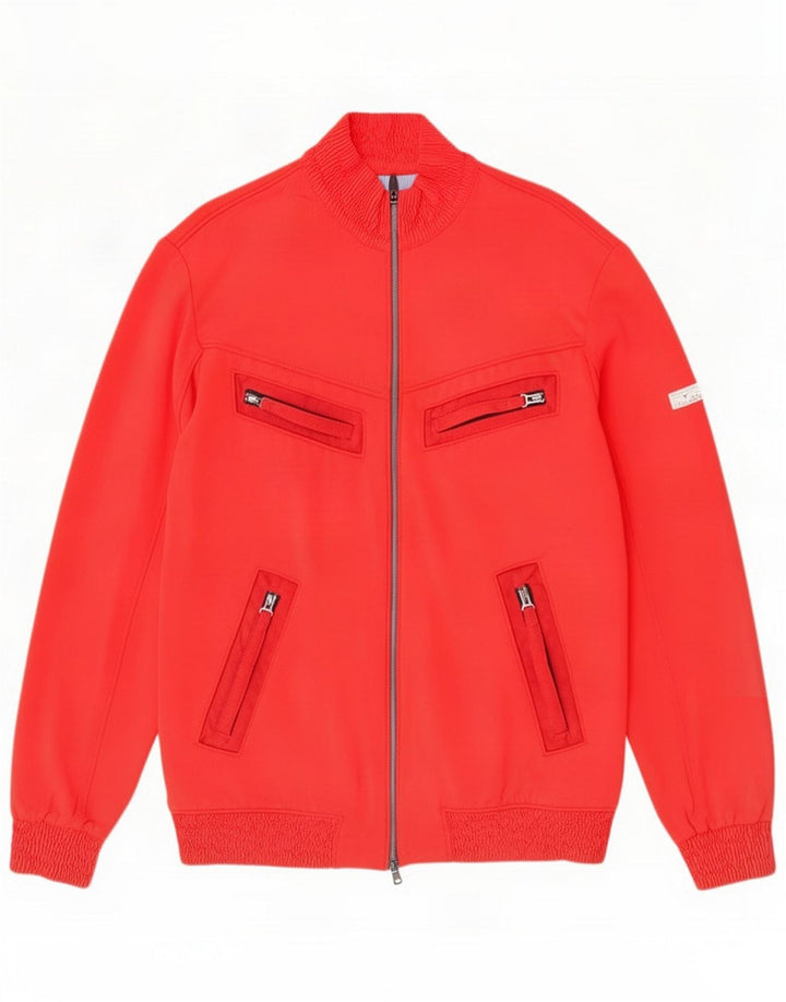 Vintage Mens Utility Jacket IT 52 XL Red Poliuretan