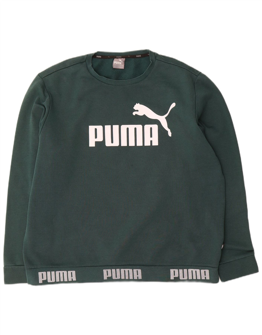 Puma Mens Graphic Sweatshirt Jumper XL Green Cotton