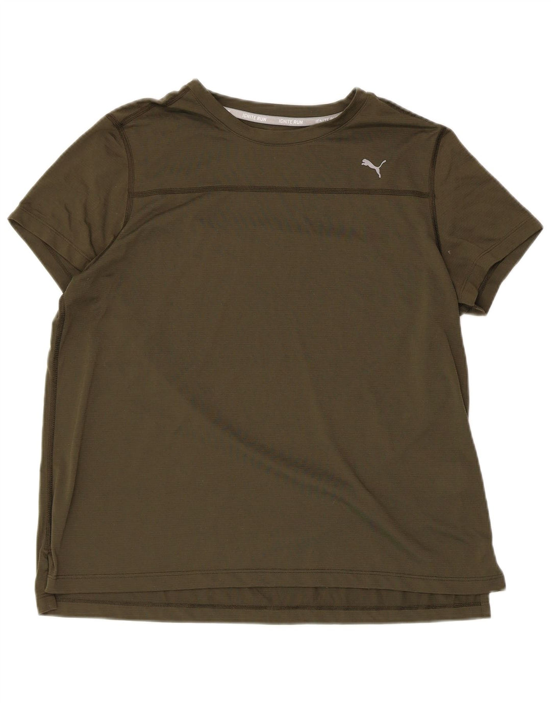 PUMA Dame T-Shirt Top UK 16 Stor Khaki Polyester