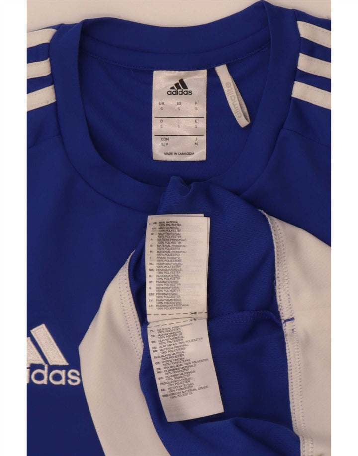 Мужская футболка Adidas Climalite, маленькая синяя, полиэстер с цветными блоками
