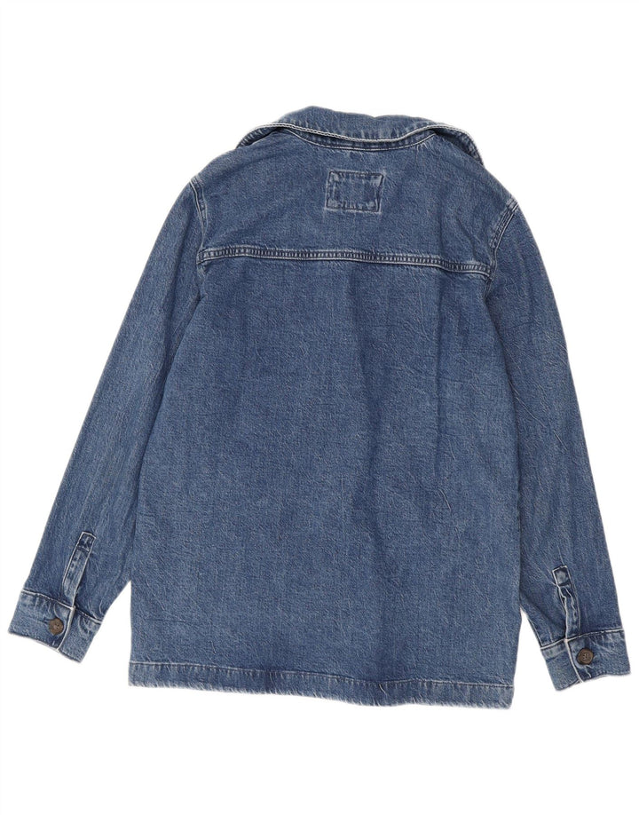Marks & Spencer Dame Oversized denimjakke UK 10 Small Blue Cotton