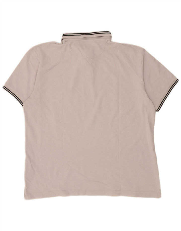 BARBOUR Polo Homme 2XL Blanc Rayé Coton