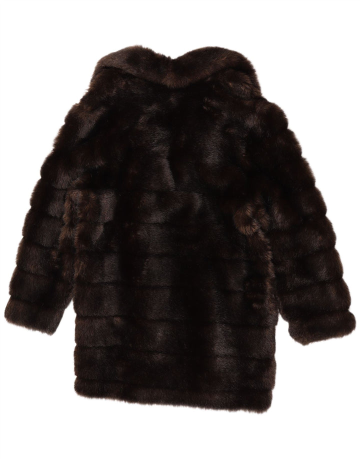 Sinclair Womens Faux Fur Overcoat EU 38/40 Medium Brown Modacryl