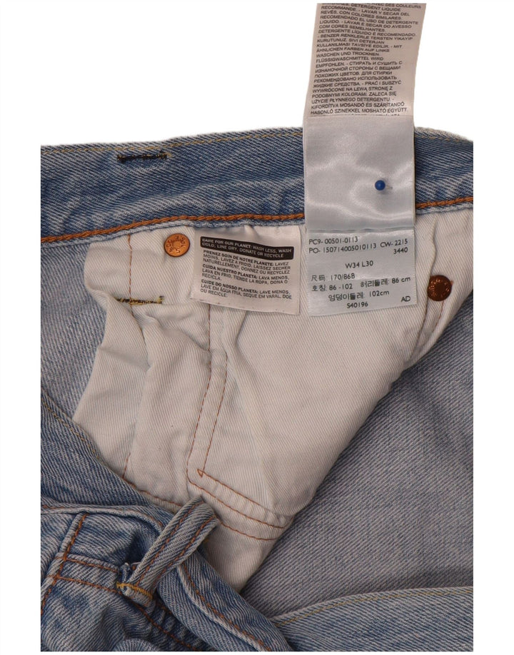 Levi's Mens Straight Jeans W34 L30 Blue Cotton