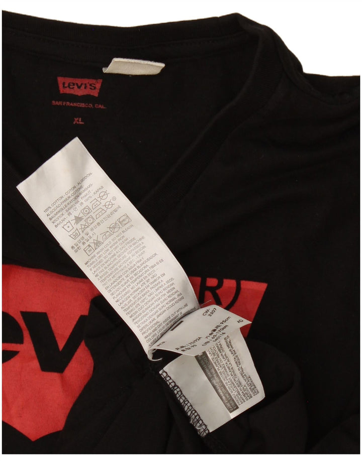 Levi's Mens Graphic T-Shirt Top XL Black Cotton