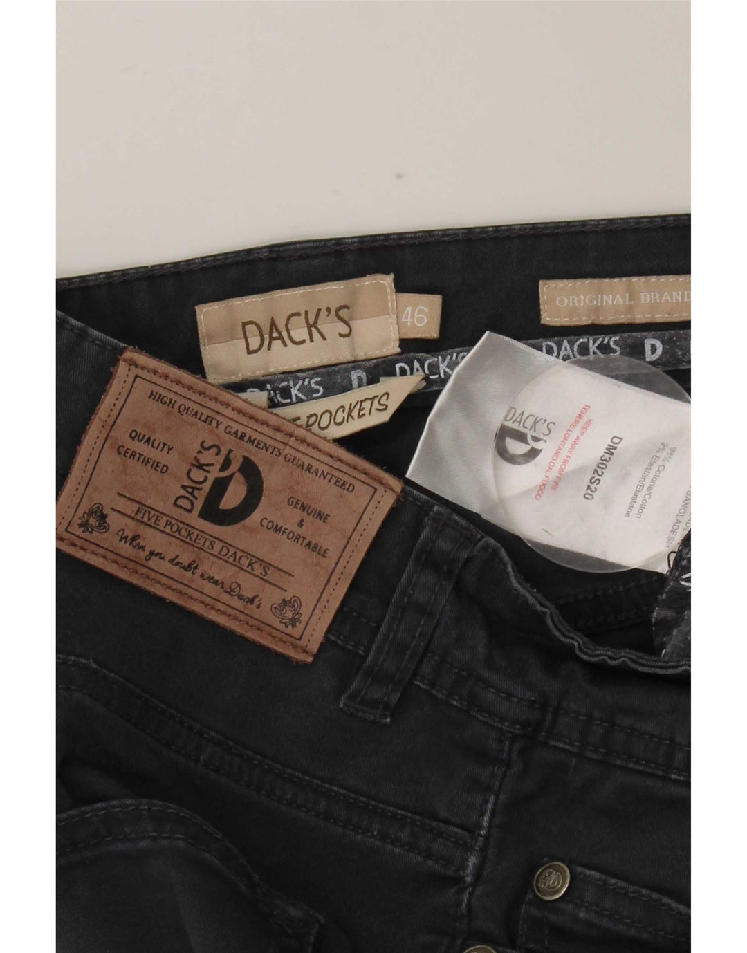 Jeans slim da uomo Dack IT 46 Small W30 L31 Cotone blu navy