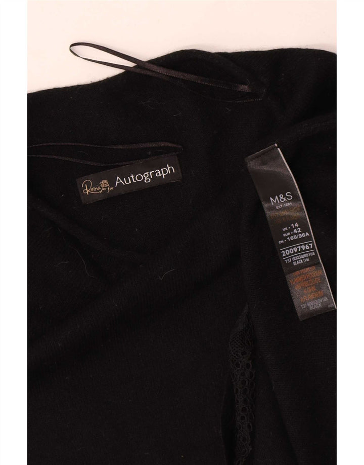 Marks & Spencer Womens Turtle Neck Jumper Sweater UK 14 Large Black