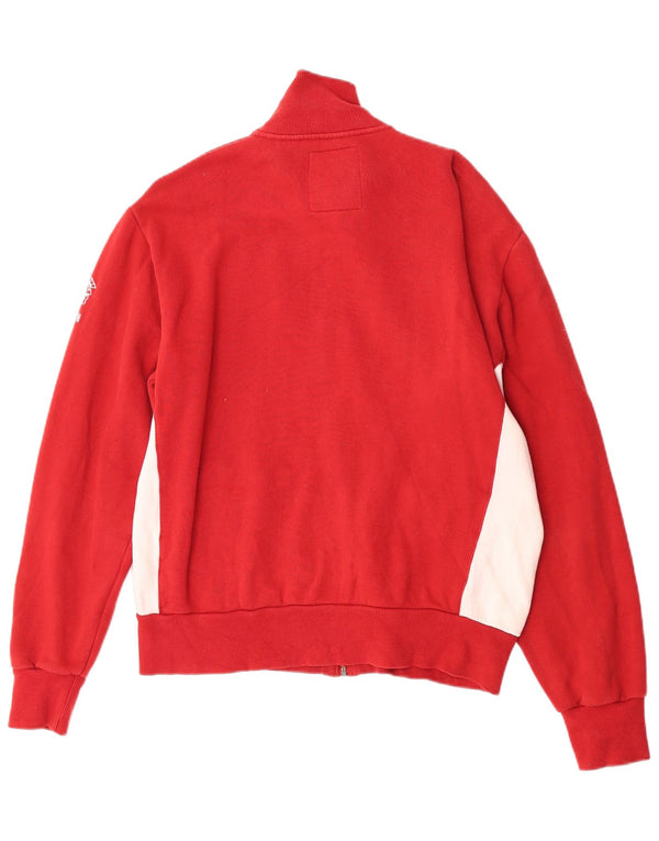 Datch Mens Graphic Tracksuit Top Jacket Large Red Colourblock Cotton