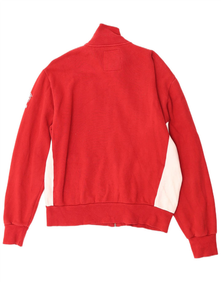 Datch Mens Graphic Tracksuit Top Jacket Large Red Colourblock Cotton