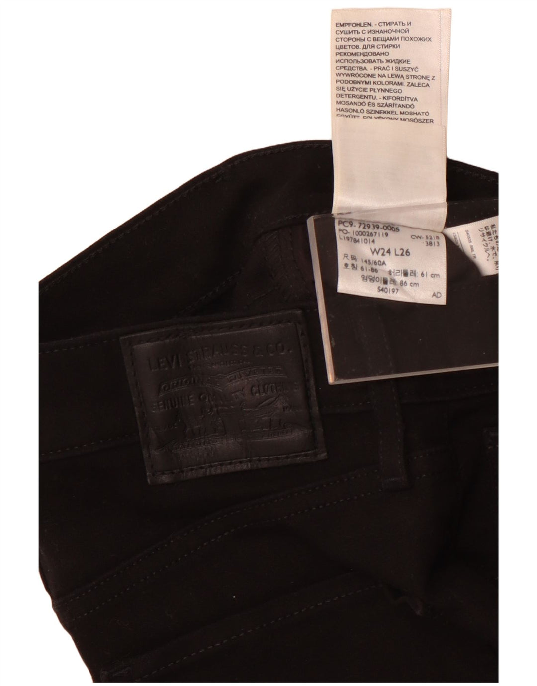 Levi's Vaqueros Bootcut Para Mujer W24 L26 Algodón Negro