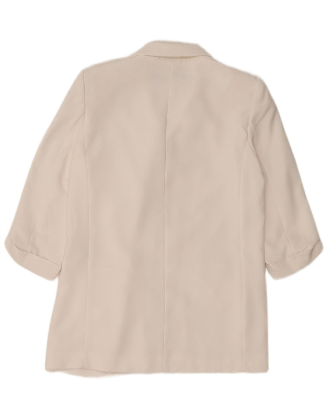 ZARA Womens 3/4 Sleeve Open Blazer Jacket UK 14 Medium White Polyester