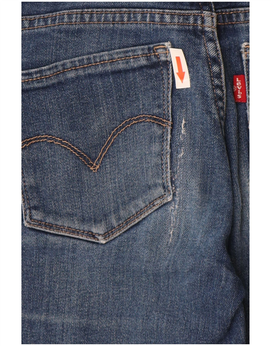 Levi's Womens 714 Straight Jeans Size 23 W23 L28 Blue Cotton