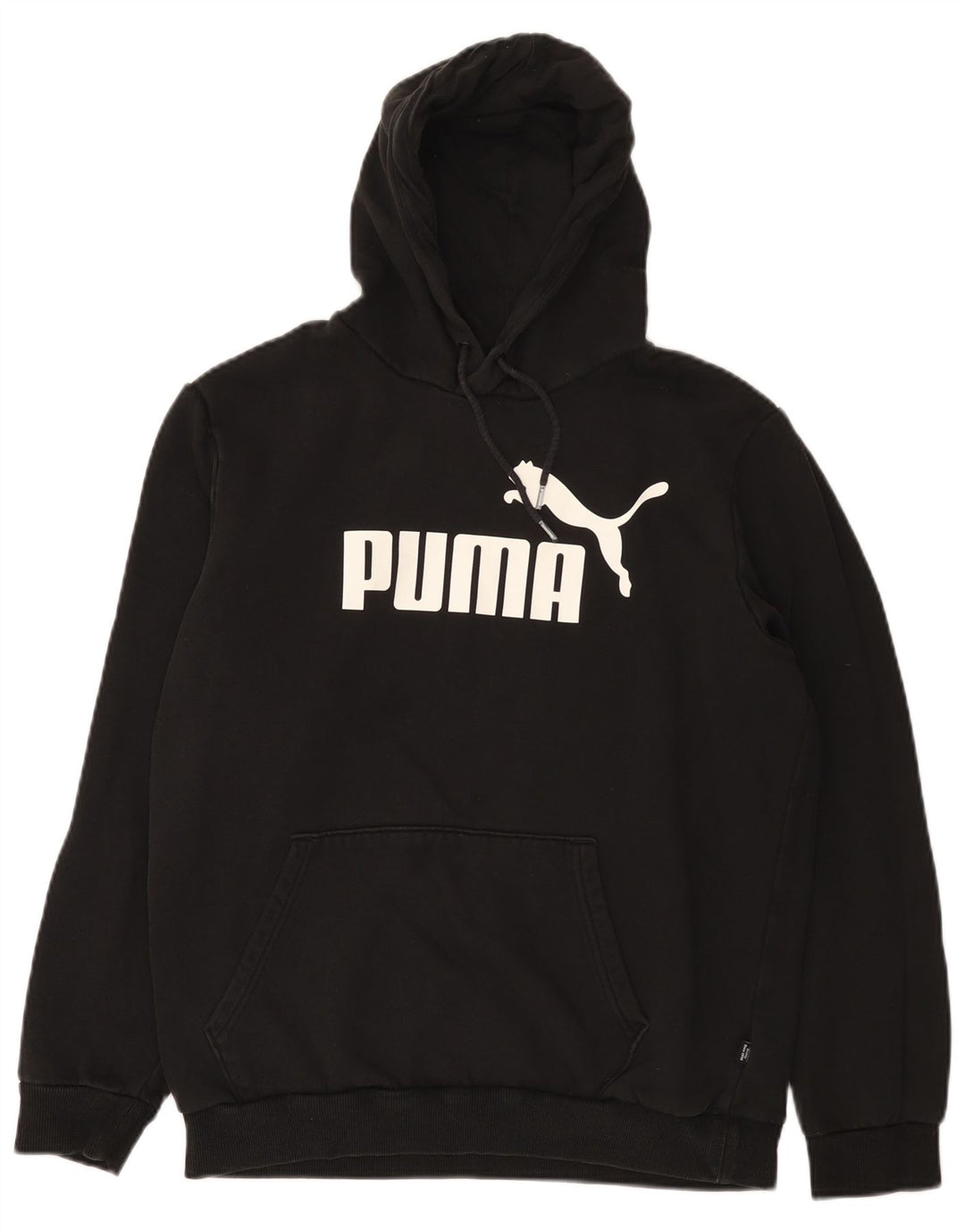 Puma Mens Graphic Hoodie Jumper Medium Black Cotton