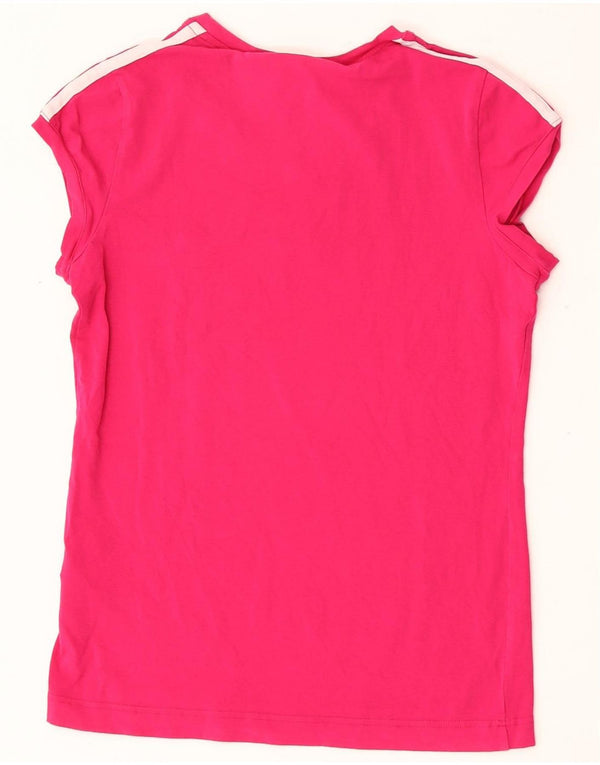 Adidas Damen T-Shirt Top UK 16 Large Rosa Baumwolle