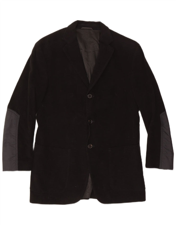 Hugo Boss Herre 3-knaps blazerjakke IT 46 Small Black Colourblock Bomuld