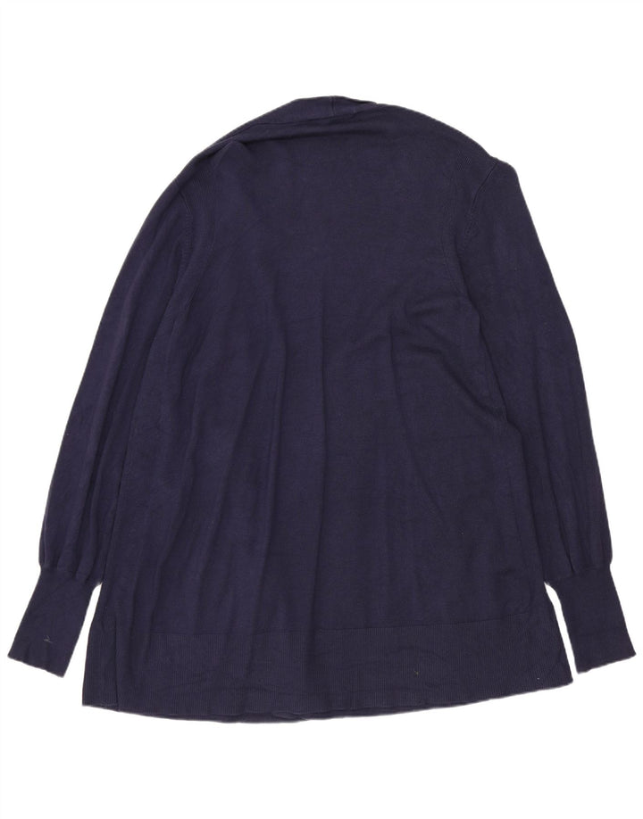Marks & Spencer Womens Longline Cardigan Sweater UK 14 Medium Navy Blue