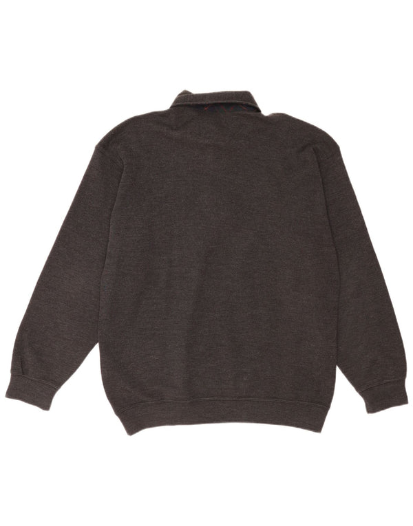 Paul & Shark Hombre Yachting Polo Neck Jumper Sweater Grande Gris Lana Virgen