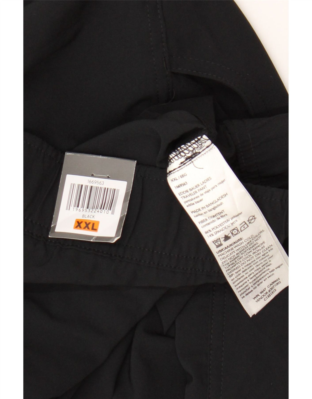 Eddie Bauer Womens Cropped Trousers 2XL W42 L28 Black Polyester