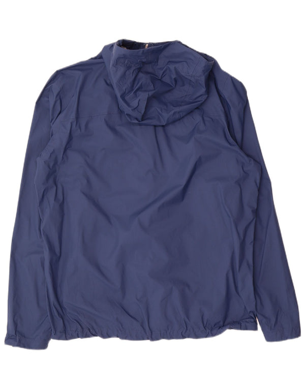 The North Face Mens Hooded Rain Jacket UK 38 Medium Navy Blue Nylon