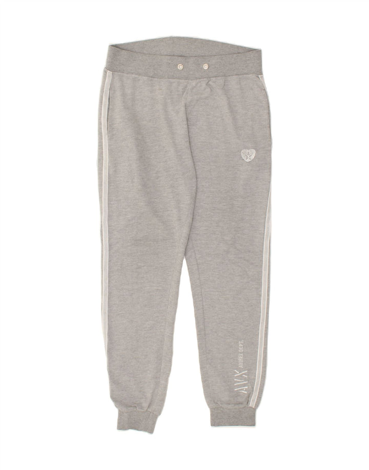AVIREX Womens Graphic Tracksuit Trousers Joggers UK 14 Large Grey Cotton | Vintage Avirex | Thrift | Second-Hand Avirex | Used Clothing | Messina Hembry 