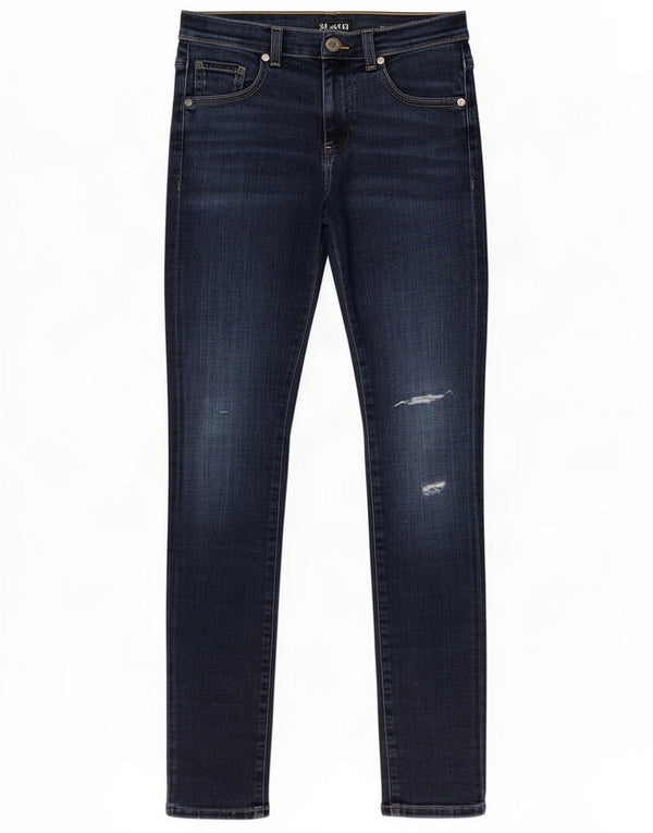 Guess Jeans skinny effetto consumato per ragazze 11-12 anni W24 L28 Blu Cotone