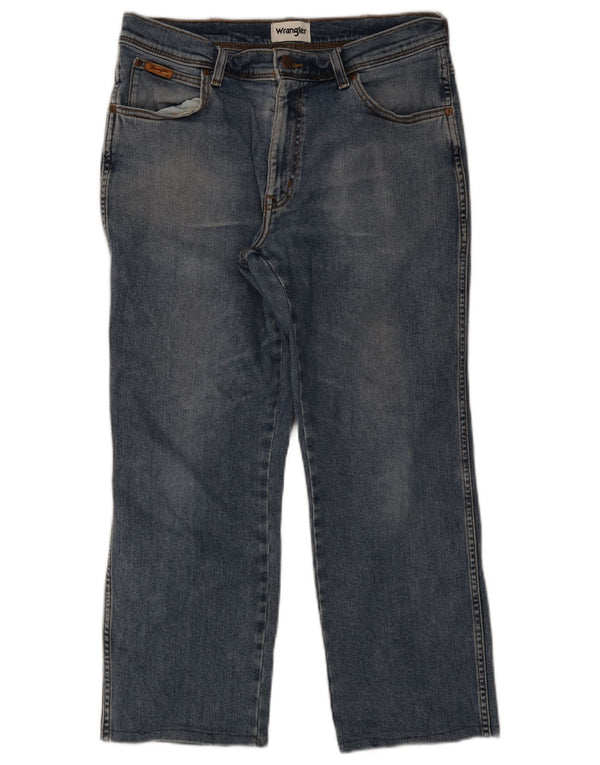 WRANGLER Mens Texas Cropped Straight Jeans W34 L25 Blue Cotton