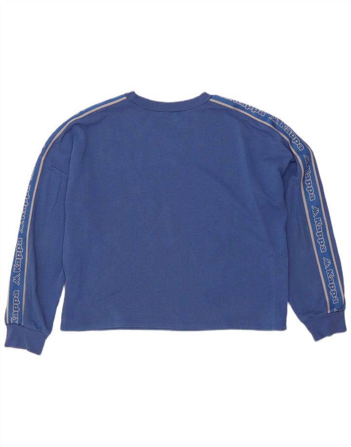 Kappa Womens Tezenis Crop Graphic Sweatshirt Jumper UK 14 Medium Blue