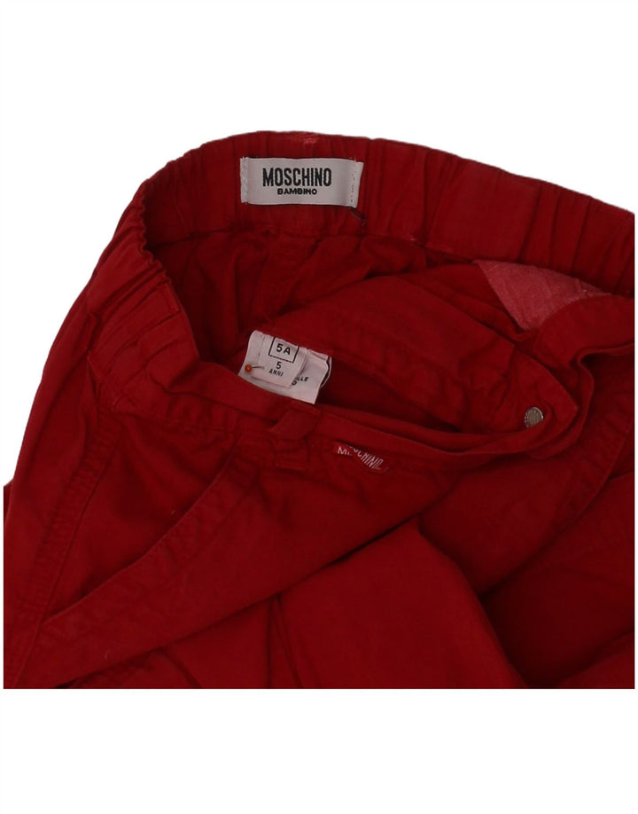 Moschino Boys Cargo Bermuda Shorts 4-5 Years W22 Red Cotton