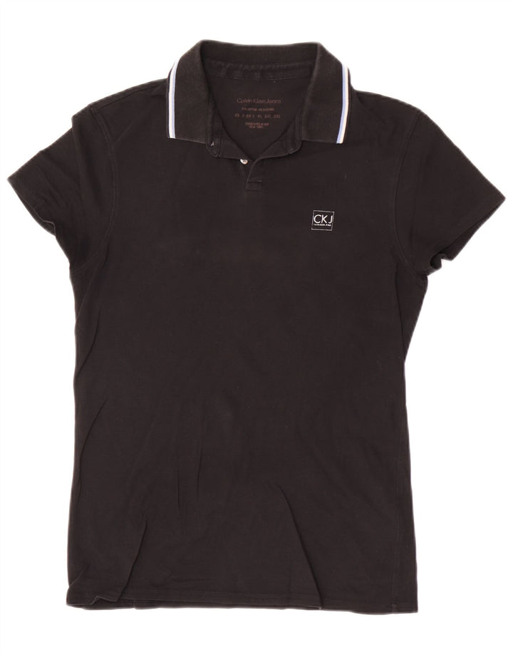 Polo da uomo Calvin Klein Jeans in cotone nero medio