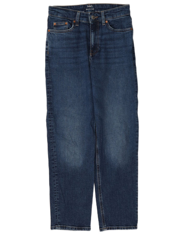 Marks & Spencer Damen Boyfriend Straight Jeans UK 8 Small W27 L27 Blau