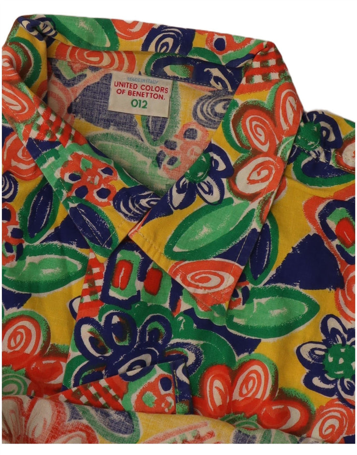 BENETTON Kortærmet Herreskjorte Medium Flerfarvet Floral