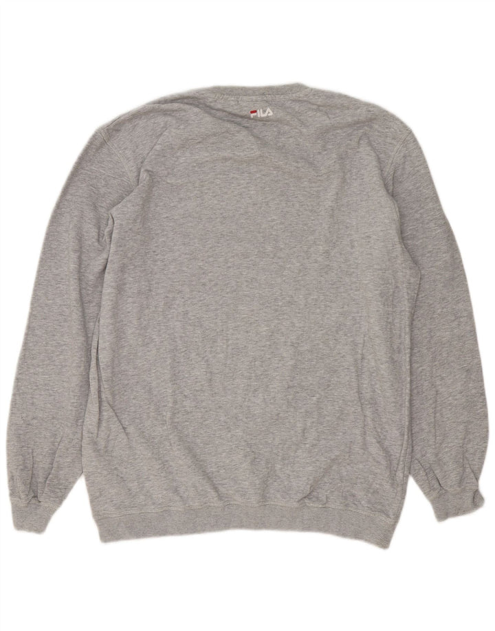 Fila Mens Graphic Sweatshirt Jumper XL Grey Flecked Cotton
