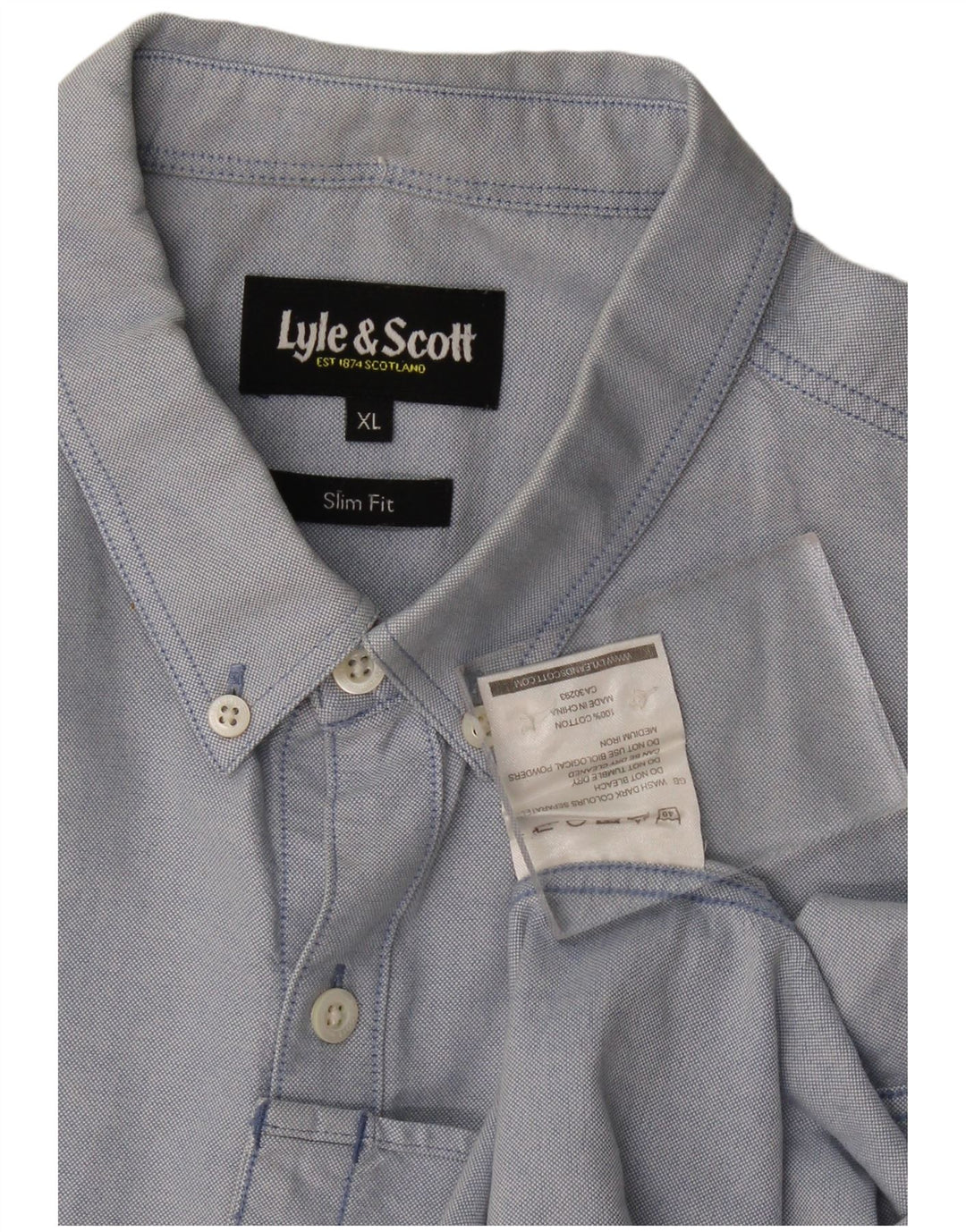 Lyle & Scott Herre Slim Fit Shirt XL Blå