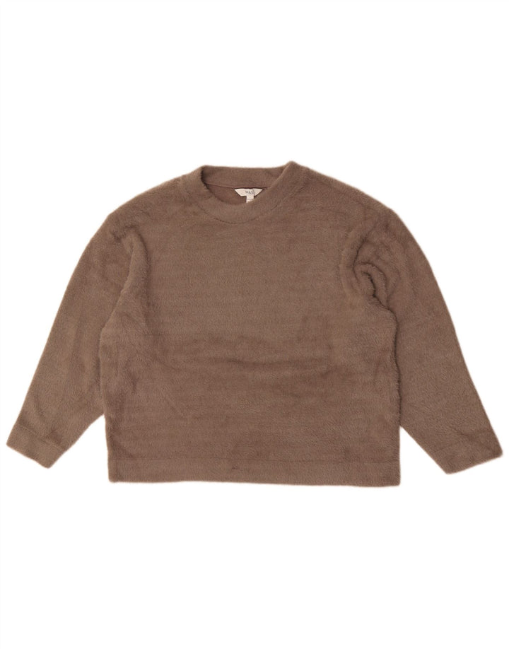Marks & Spencer Womens Oversized Crew Neck Jumper Sweater UK 16 Large Beige