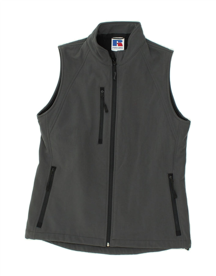 RUSSELL ATHLETIC Womens Sleeveless Tracksuit Top Jacket UK 12 Medium Grey | Vintage Russell Athletic | Thrift | Second-Hand Russell Athletic | Used Clothing | Messina Hembry 