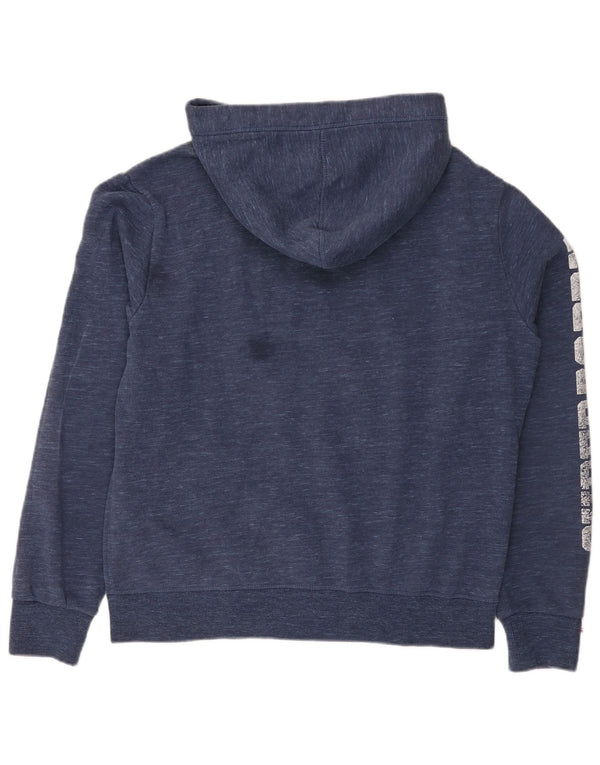 Felpa con cappuccio e zip grafica da uomo Superdry XL in cotone blu navy