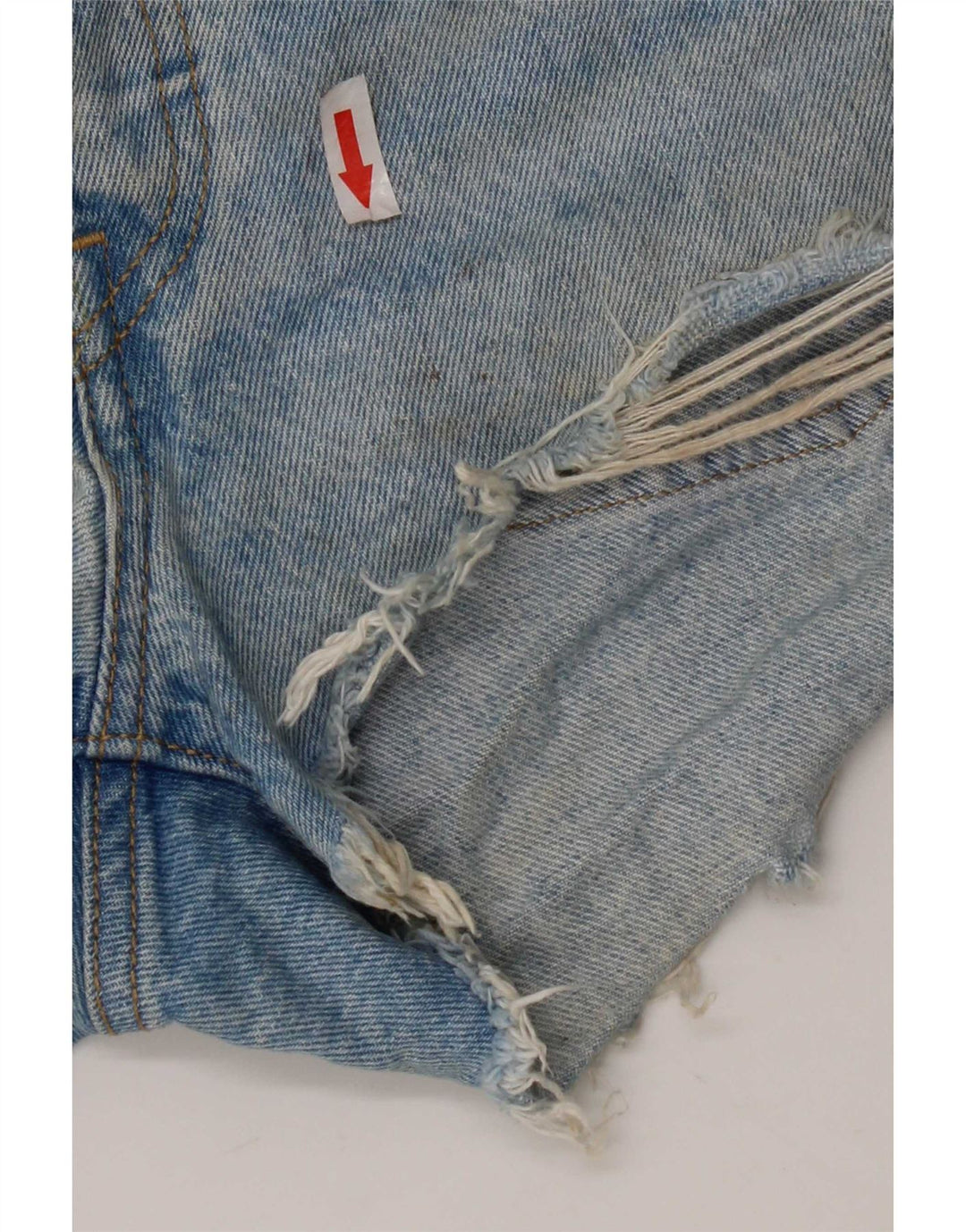 Pantaloncini Levi's da donna 501 in denim invecchiato W26 piccolo cotone blu