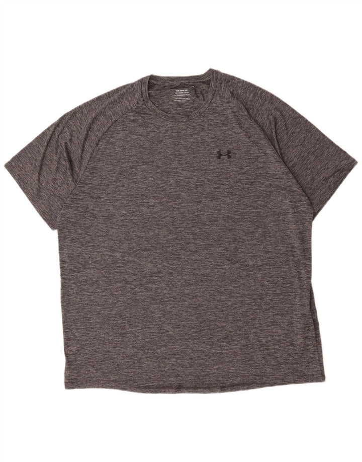 Maglietta da uomo Under Armour Top 2XL Poliestere chiazzato grigio