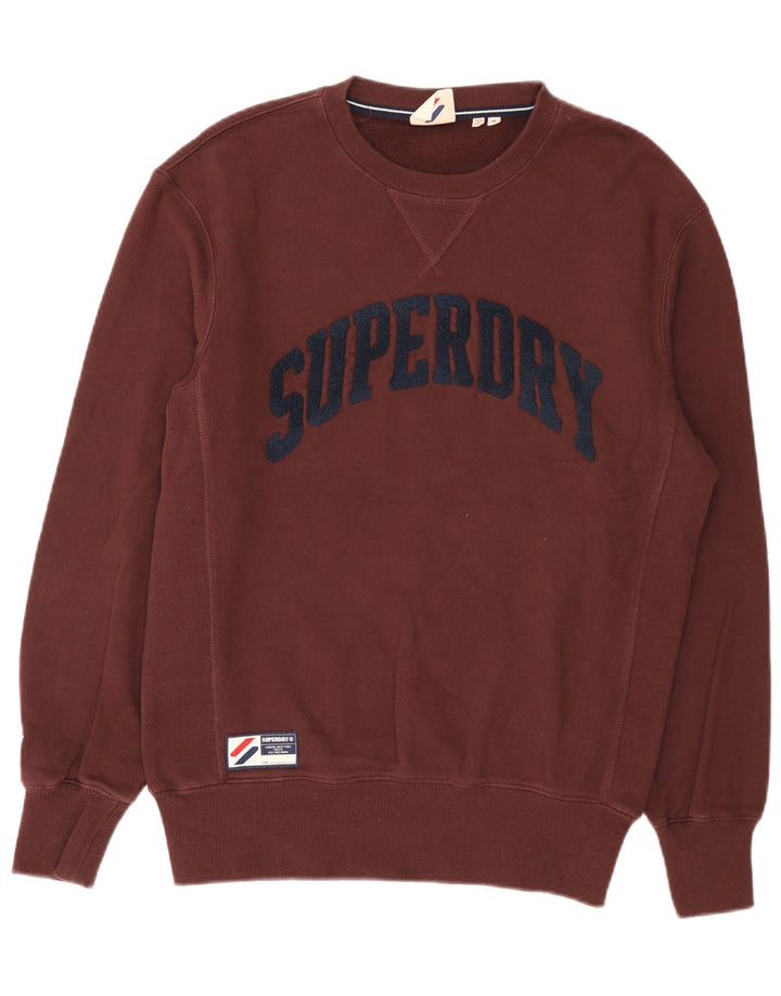 Superdry Hombre Sudadera Gráfica Jersey De Algodón Marrón Medio