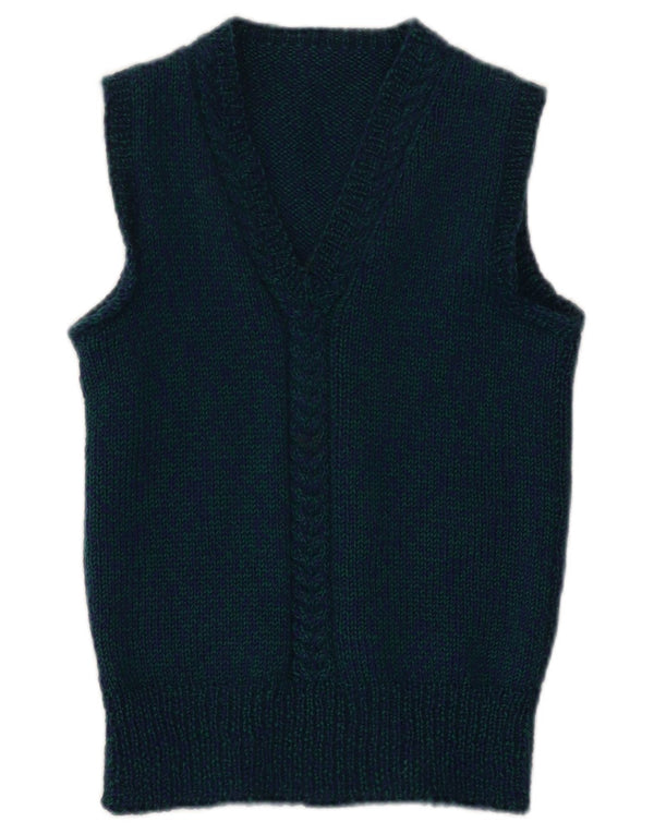 vintage Womens Vest Tank Top XS Bleu Marine Moucheté