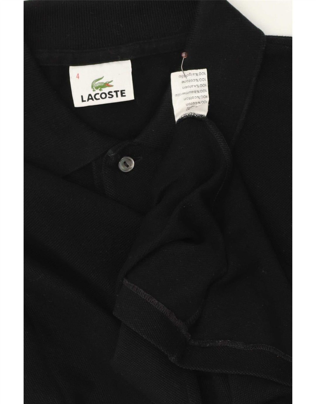 Lacoste Langærmet Polo Shirt til mænd Størrelse 4 Medium Sort Bomuld
