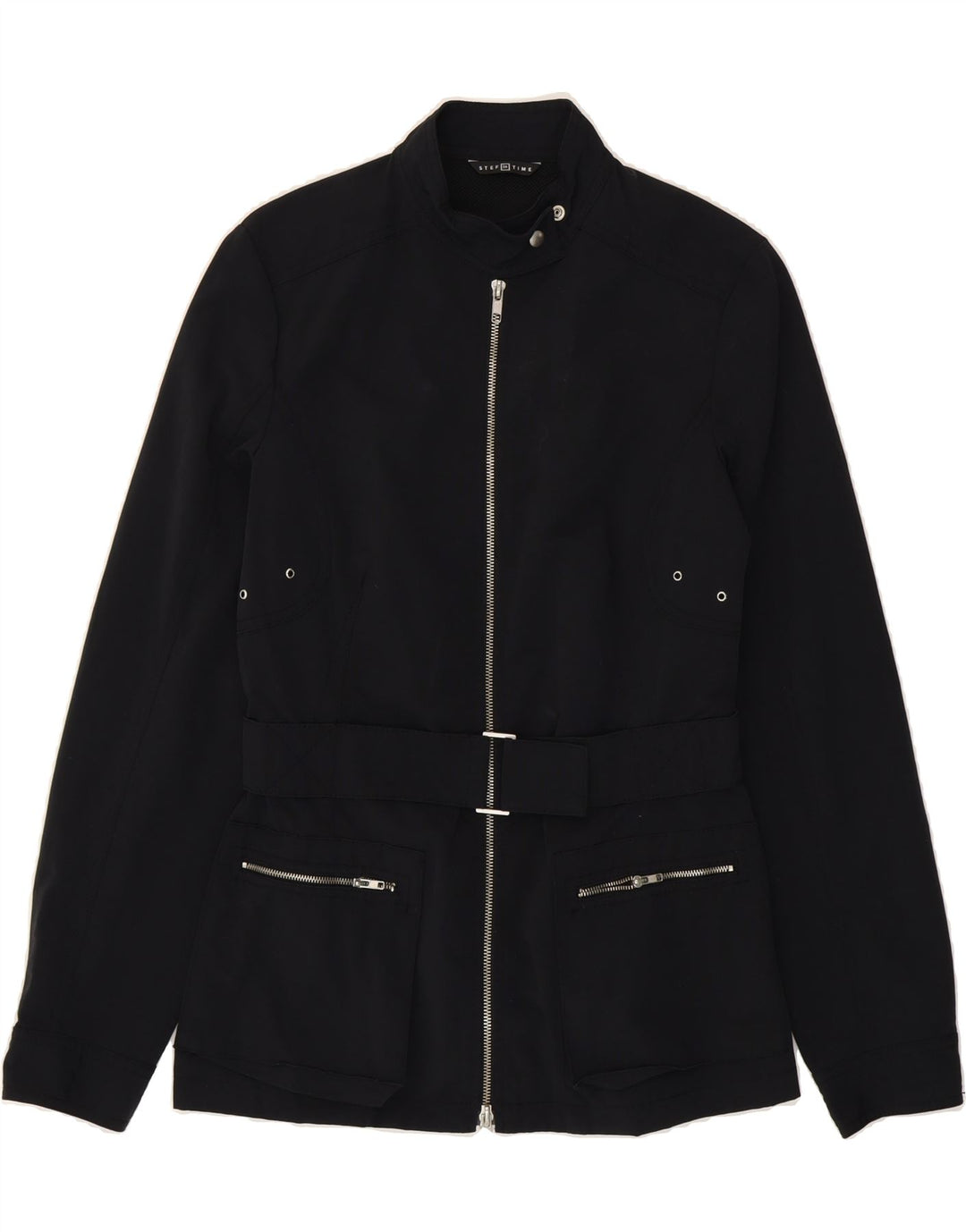 VINTAGE Womens Bomber Jacket IT 42 Medium Black Polyamide Vintage Vintage and Second-Hand Vintage from Messina Hembry 