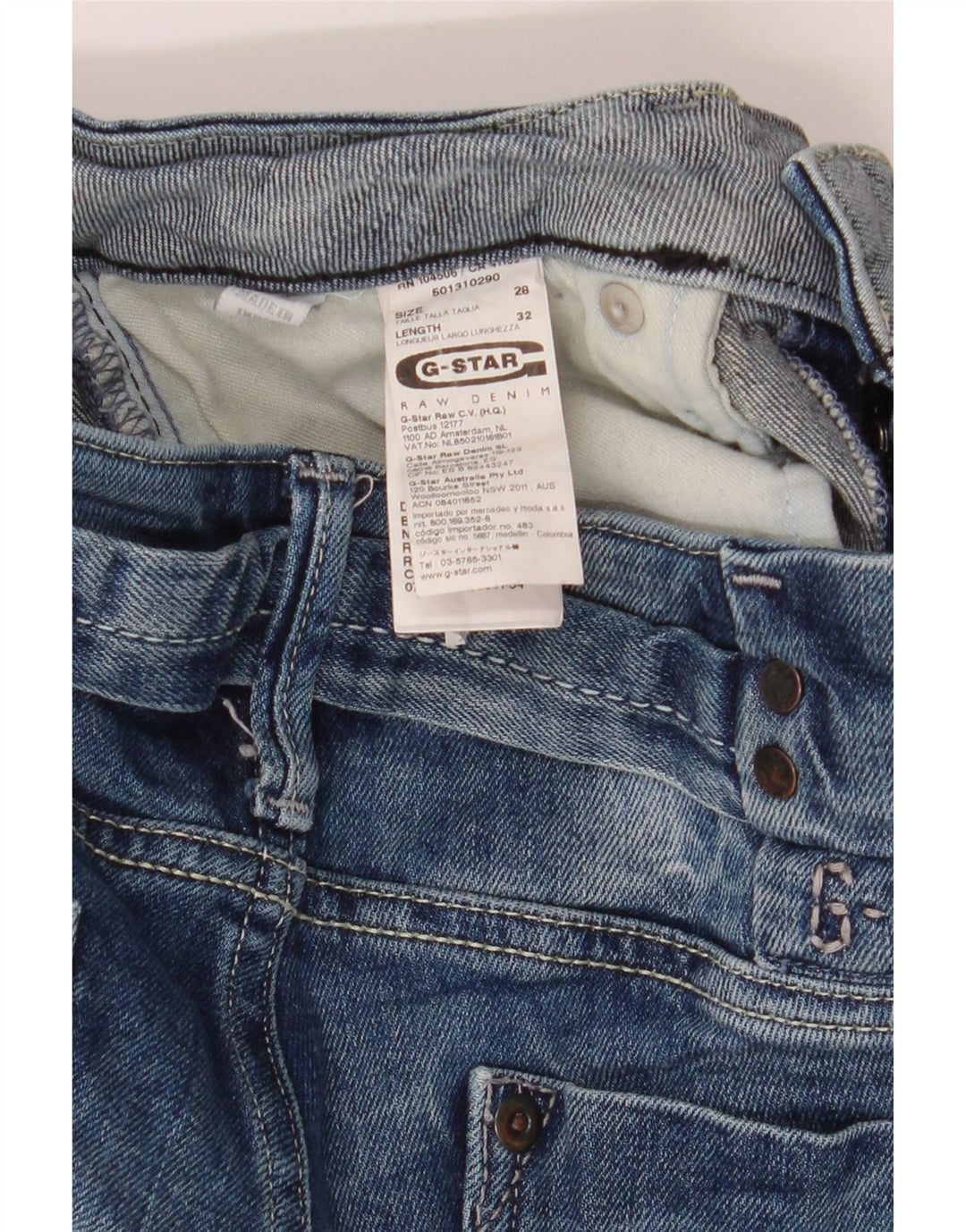 G-STAR Womens Slim Jeans W28 L32 Blue Cotton Vintage G-Star and Second-Hand G-Star from Messina Hembry 