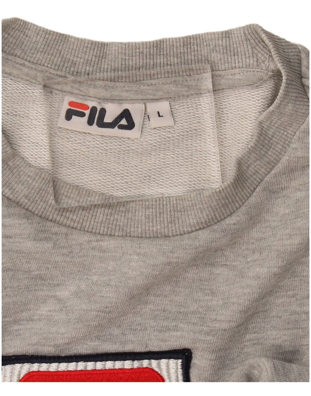 FILA Womens Graphic Sweatshirt Jumper UK 16 Large Grey Flecked