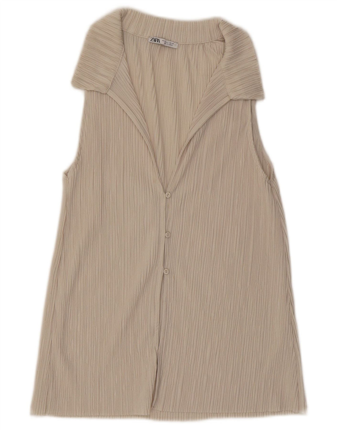 ZARA Womens Sleeveless Shirt Blouse UK 14 Large Grey