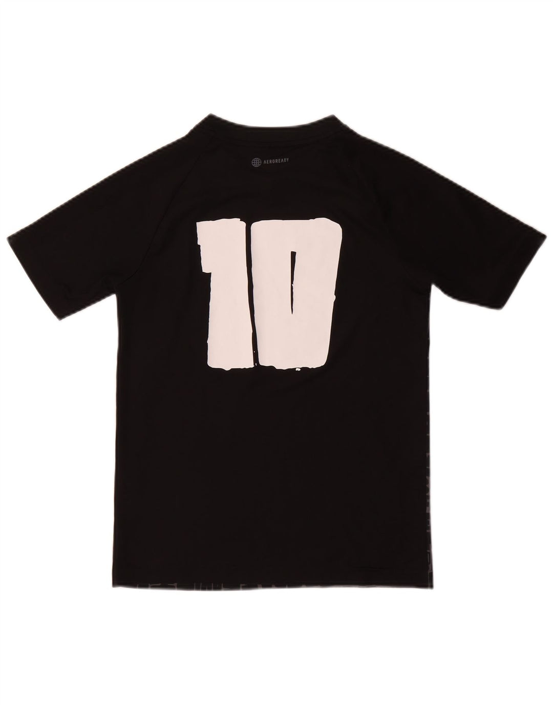 ADIDAS drenge MESSI abstrakt mønster grafisk t-shirt top 11-12 år sort