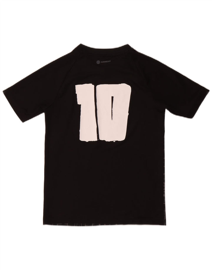ADIDAS drenge MESSI abstrakt mønster grafisk t-shirt top 11-12 år sort